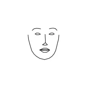 GANで抽出された人の顔の輪郭の画像