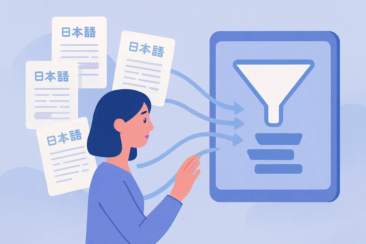 適時開示情報テキストをAIが自動分類するイメージ