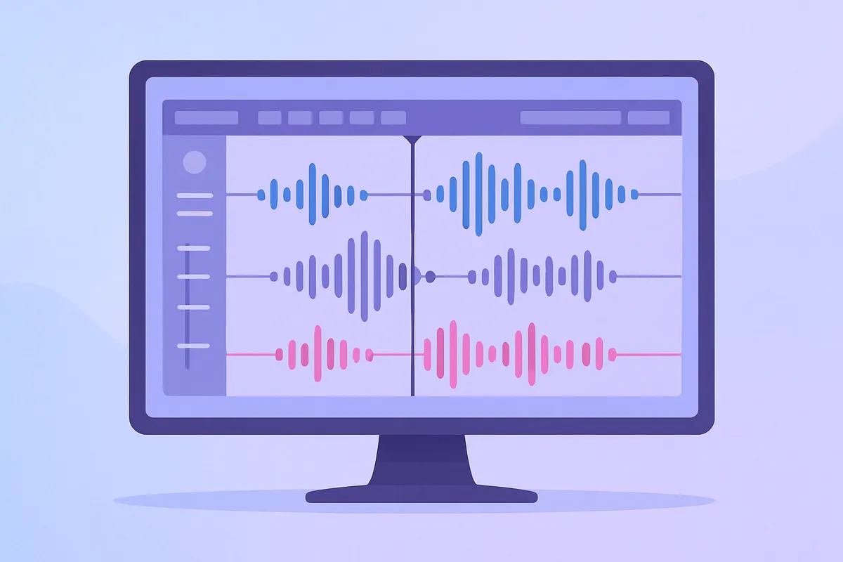 音声編集ソフトで波形を調整するイメージ