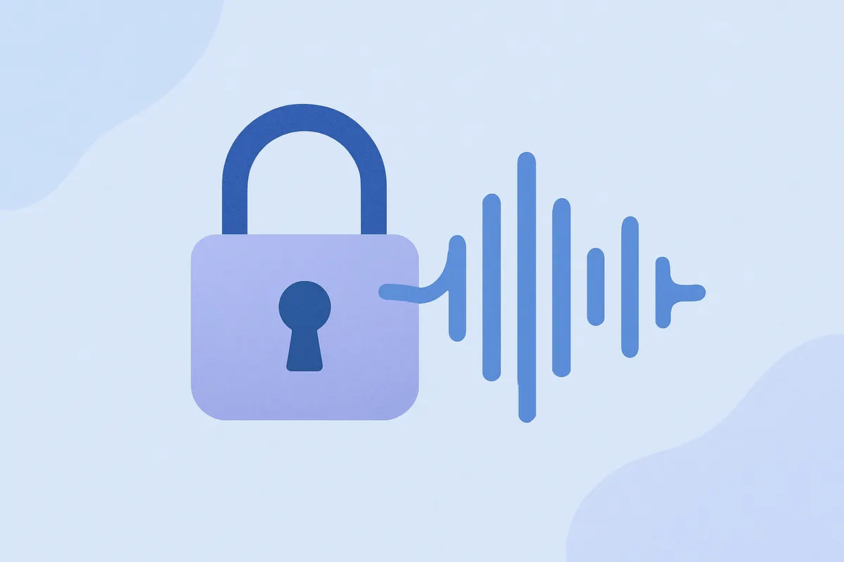 音声合成の倫理・権利管理のイメージ:声のデータ保護と適切な利用