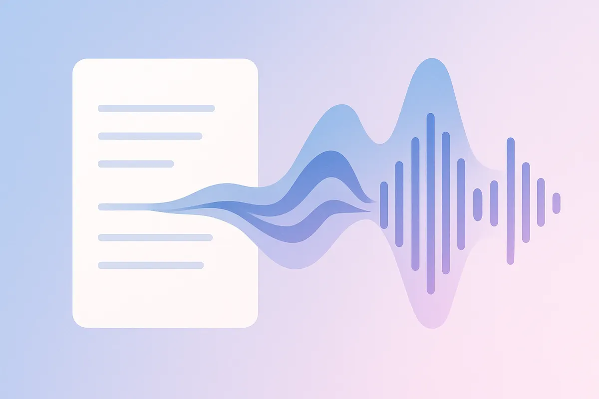 テキストから音声への変換を抽象的に表現したイメージ