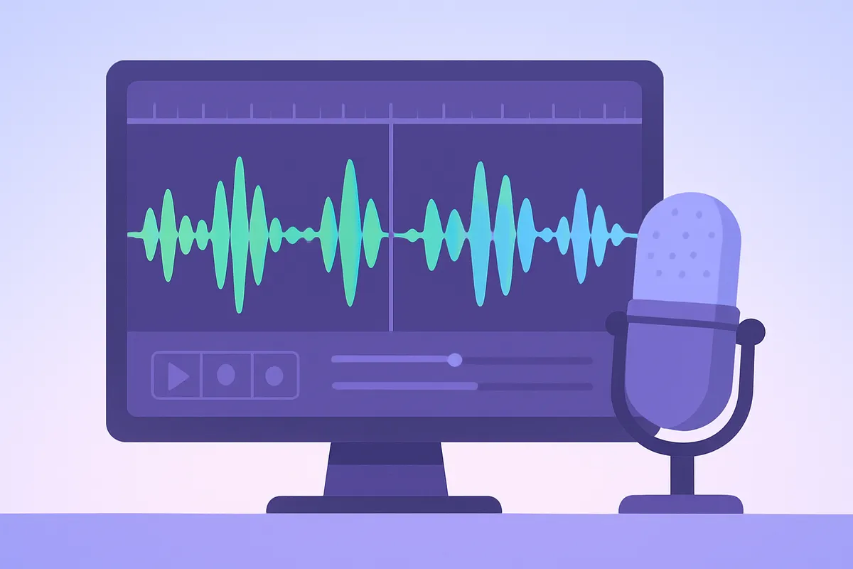ナレーション制作ワークフローでAI音声を活用するイメージ