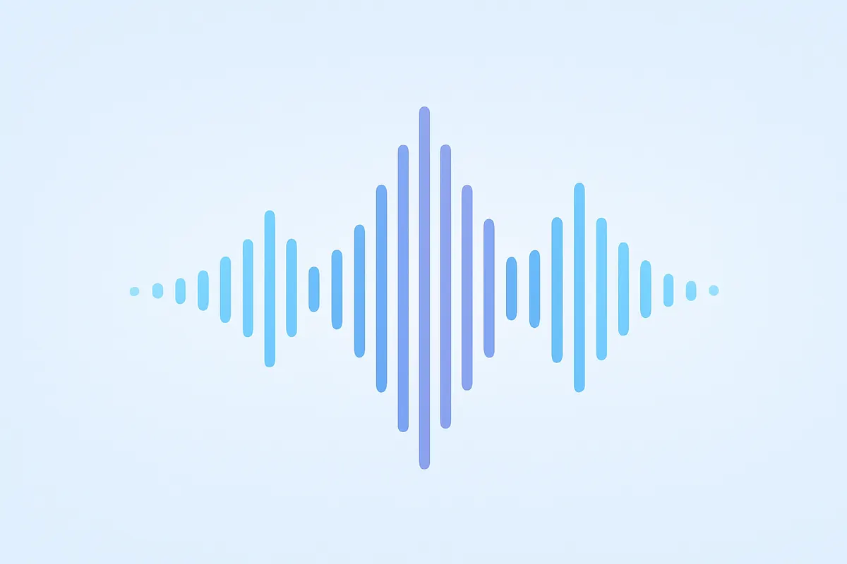 音声合成のイメージ：音声波形を視覚化したイラスト