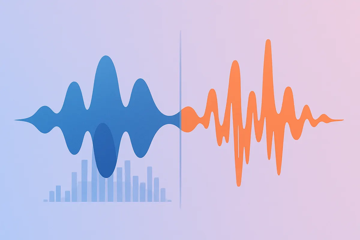 正常音と異常音のスペクトル比較イメージ