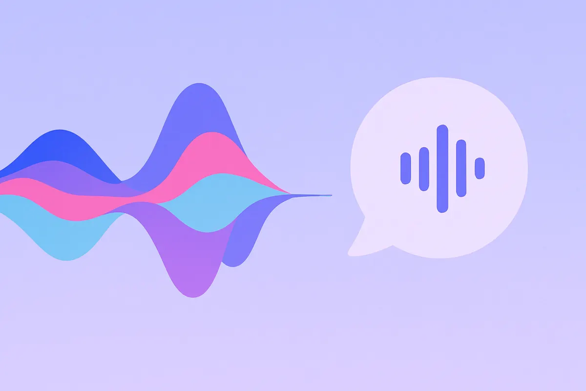 音声合成によってテキストが自然な音声ナレーションへ変換されるイメージ