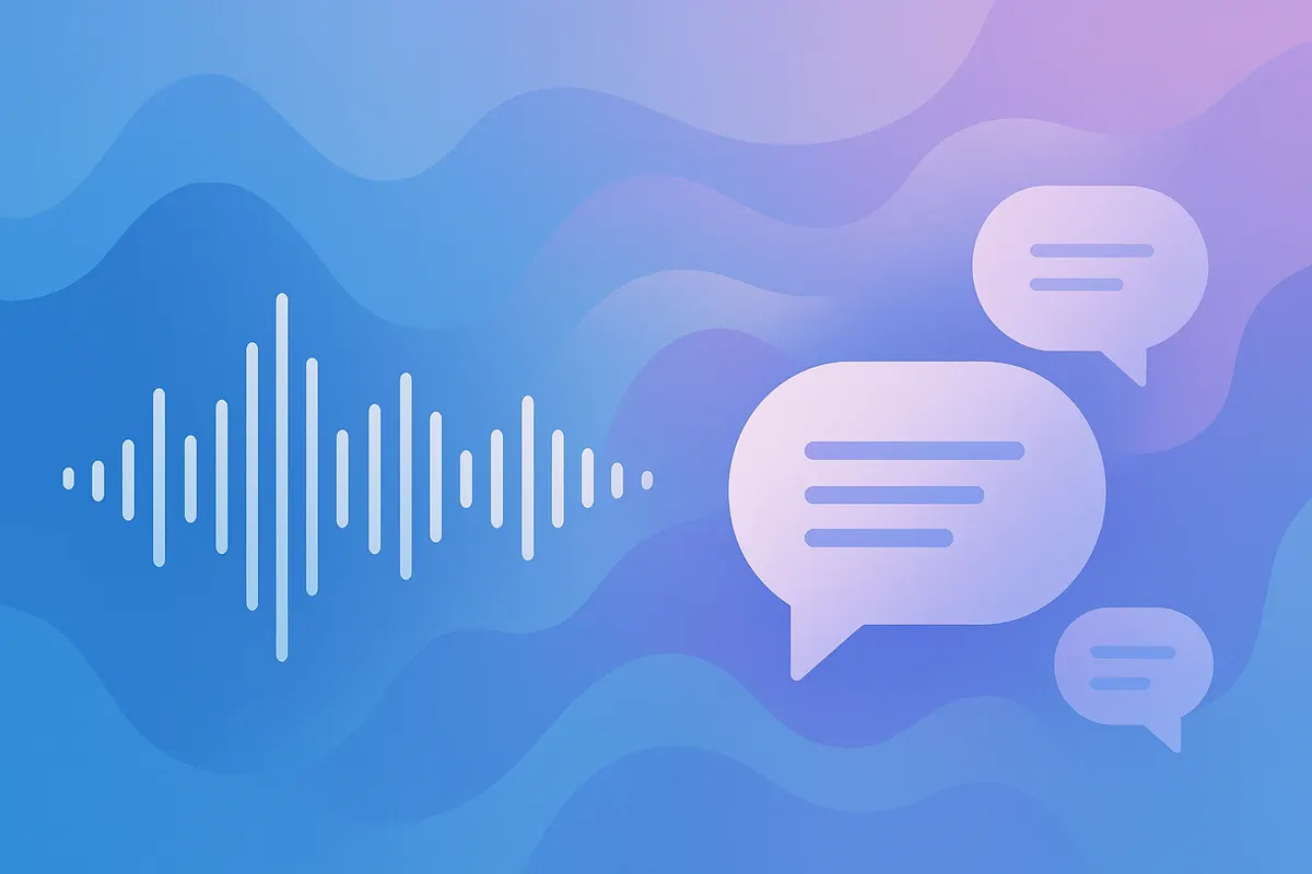 音声合成・AIアバター技術のイメージ（音波から言語への変換）