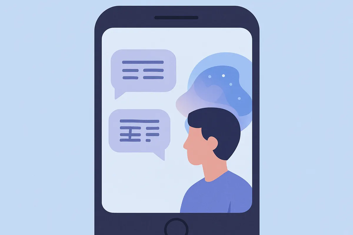 GeminiアプリのチャットUI・音声入力イメージ