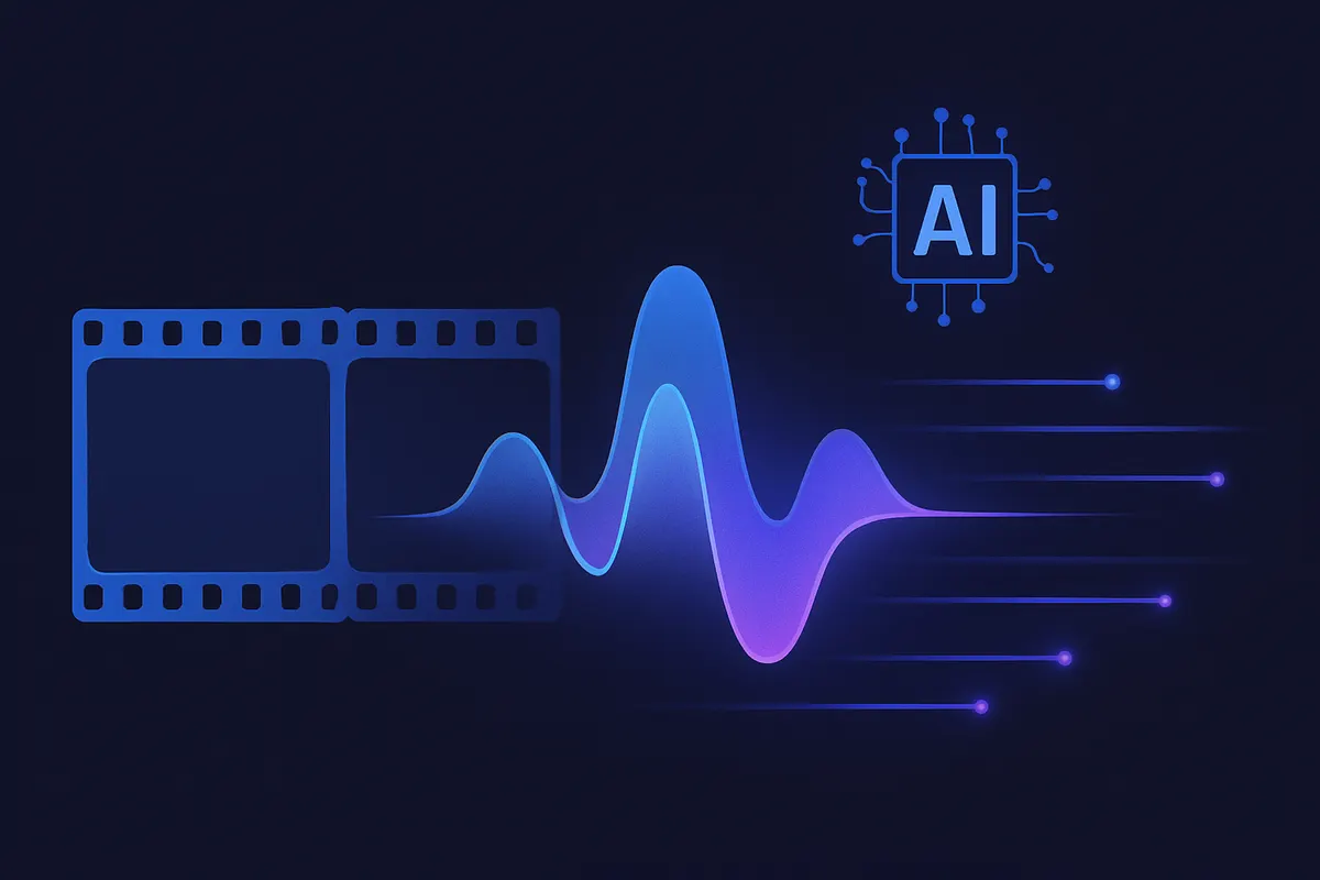 AIが映像フレームをデジタルに変換するコンセプトイメージ