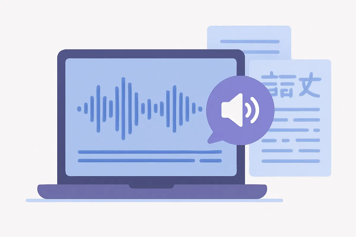 テキストから音声コンテンツを制作するワークフローのイメージ