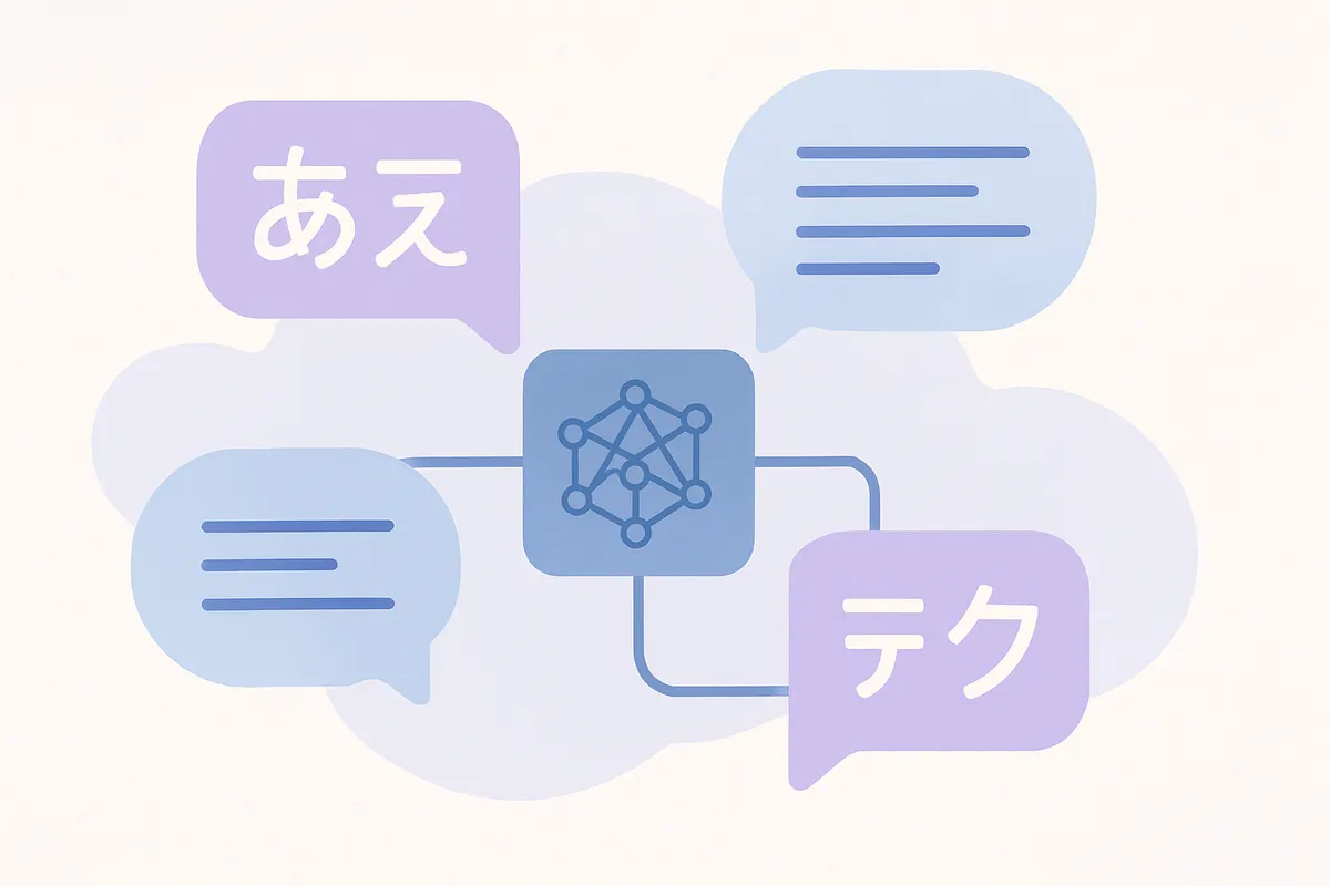 Phi-3の多言語処理を概念的に表したイメージ