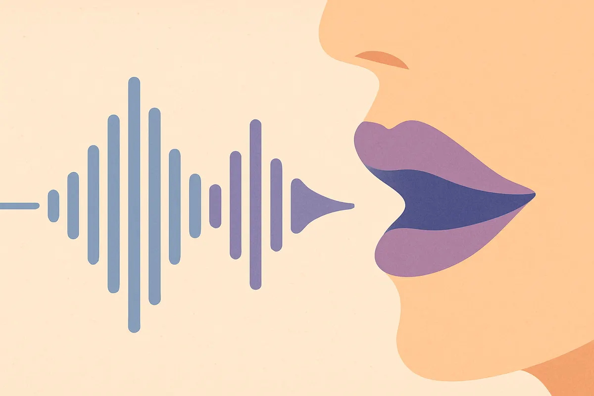 音声波形から口形状への変換を表す抽象的なビジュアル——リップシンク技術の本質を表現