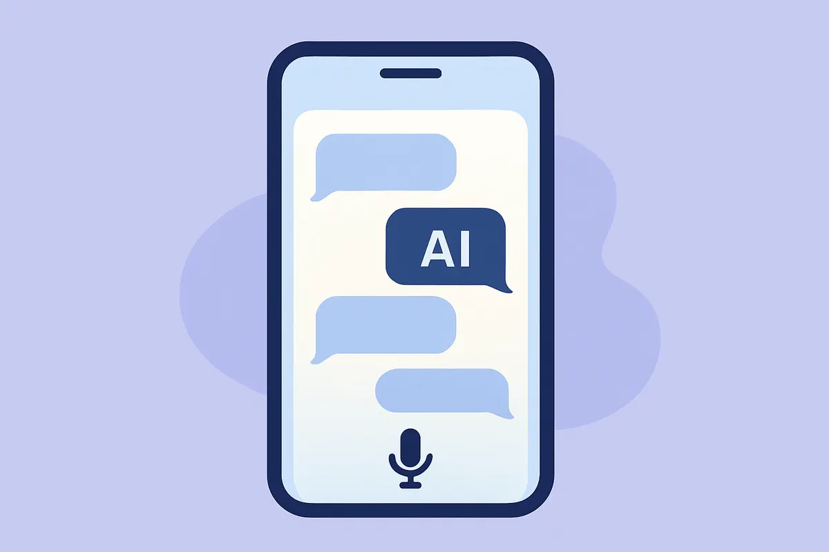 スマートフォンでCopilotを音声入力で使用するイメージ