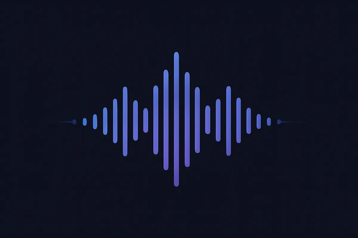 音声合成のイメージ:テキストが音声波形に変換されるプロセス