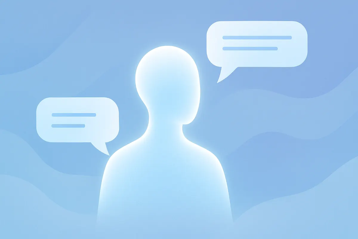 バーチャルヒューマンとユーザーが会話するイメージ。LLMが自然な対話を生成するコアエンジンとして機能する