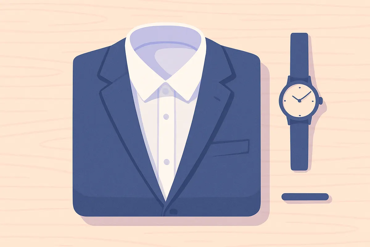AI面接用に準備した清潔感のある服装アイテムのイメージ